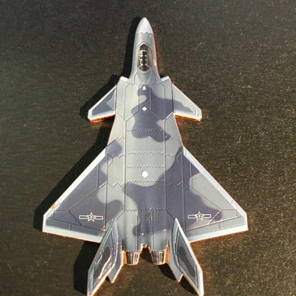 1 ounce of .999 fine copper==might dragon fighter jet==very nice